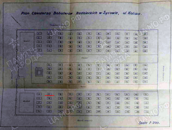 Воинское кладбище в городе Сыцув (схема)